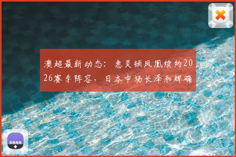 澳超最新动态:惠灵顿凤凰续约2026赛季阵容,日本中场长泽和辉确认留队,附球队亚洲外援现状分析